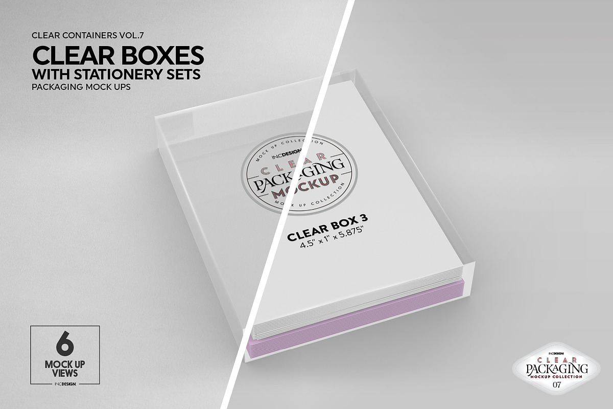 Clear Box Set Packaging Mockup, a Cups & Container Mockup by INCDesign (Photo 16 of 21)