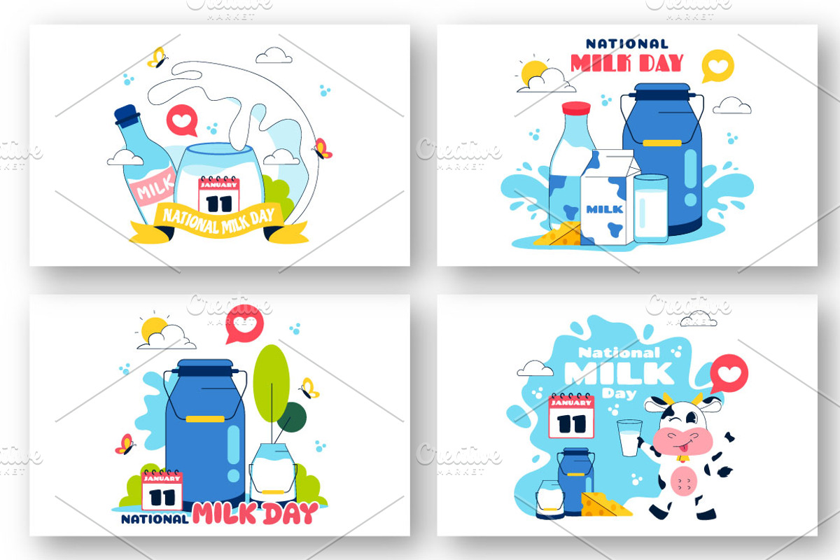 11 World Milk Day Illustration, a Food Illustration by denayunebgt (Photo 3 of 5)