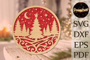 Christmas Tree Forest Laser Cut SVG, an Object Graphic by DreamPrint404