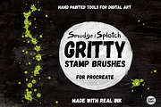 Gritty Stamp Brushes - Procreate, a Brush Add-On by INKY STAMP BRUSHES (Thumbnail 1 of 10)