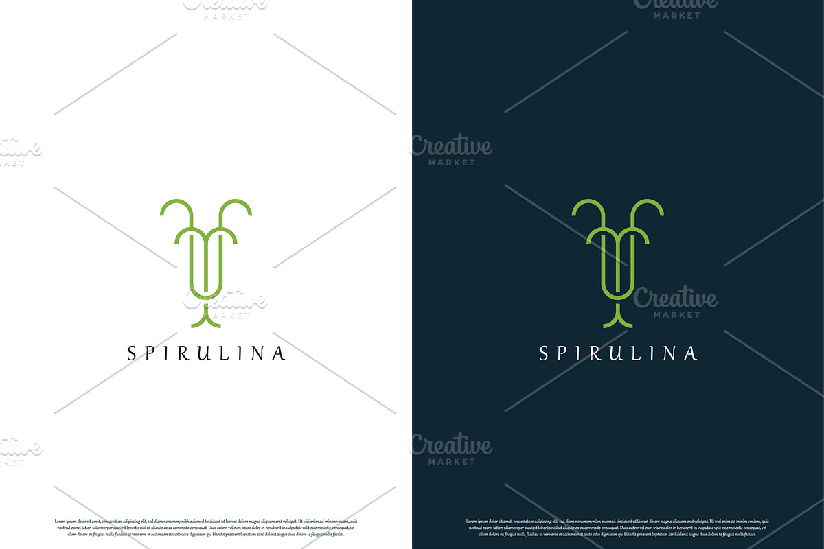 Spirulina Seaweed Logo Design Icon, a Branding & Logo Template by Morvana Crew