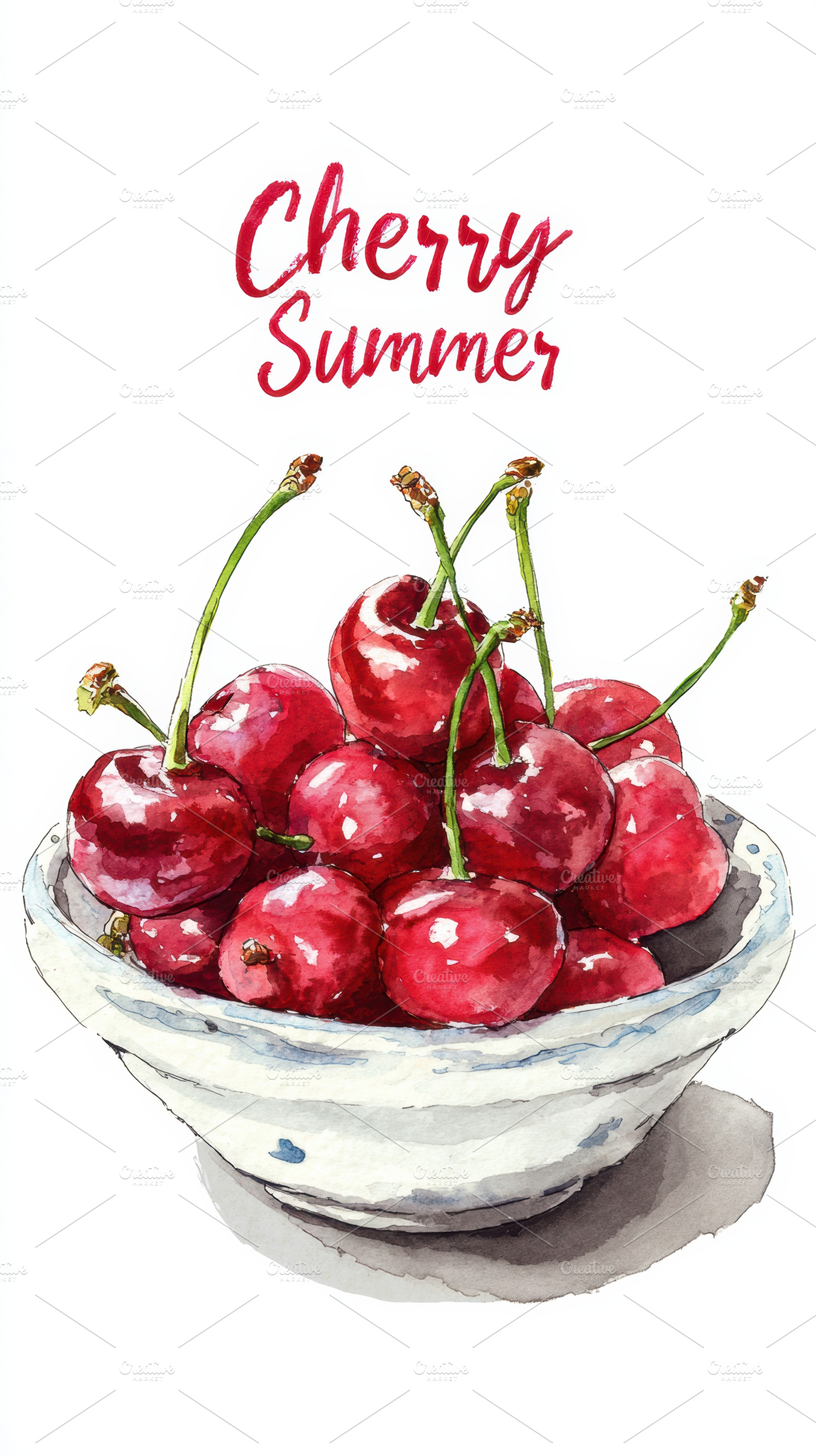 Summer Watercolor Illustration, a Photo by Virgo Studio