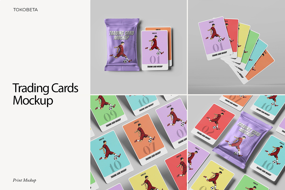 Trading Cards Mockup, a Packaging Mockup by Tokobeta (Photo 1 of 9)