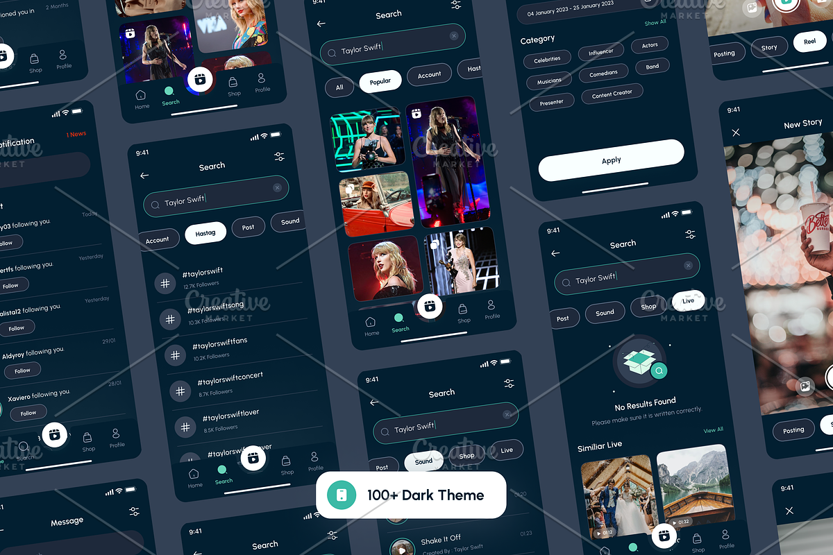 Hubline - Social Network Mobile App, an UI Kit Template by Unpixel Design (Photo 4 of 5)