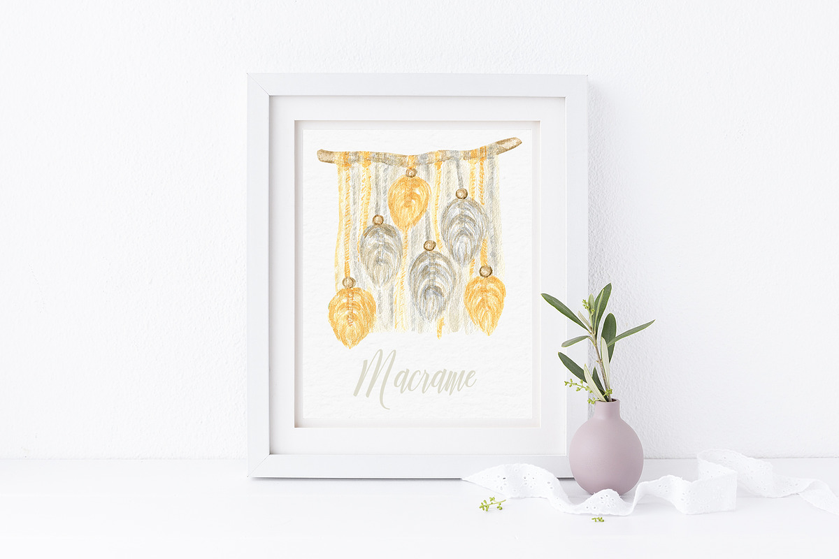 Macrame Boho Watercolor Clipart, an Object Graphic by svetlanaARTdreams (Photo 11 of 11)