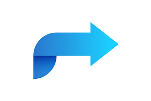 Blue arrow icon, pointing, an Object Illustration by Things for designers