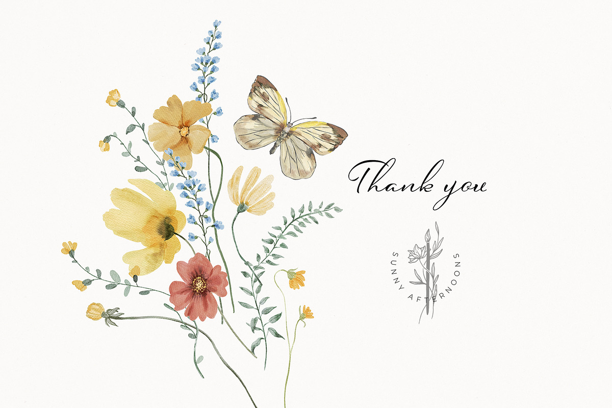 Sunset Wildflowers Delicate Flora, a Decorative Illustration by SunnyAfternoons (Photo 15 of 15)
