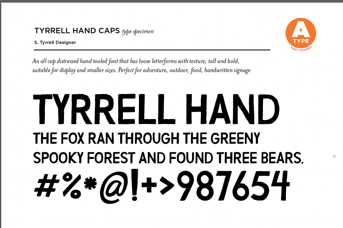 Tyrrell Hand Distressed by A-Type, a Font by Tyrrell Creative (Photo 2 of 4)