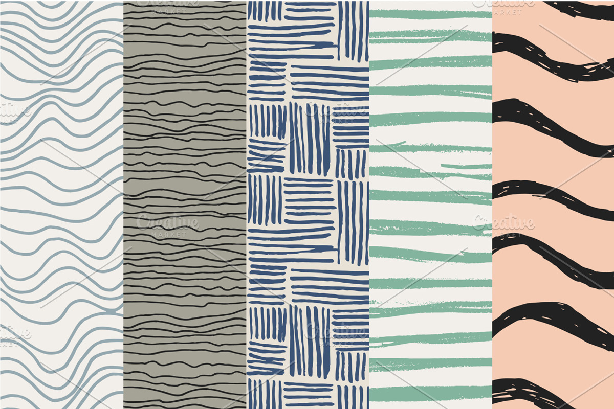 Stripes and waves seamless patterns, a Pattern Graphic by Magnia (Photo 5 of 7)