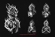 10 Bundle Dark Art Buddha Burning, an Illustration by Morspective (Thumbnail 5 of 7)