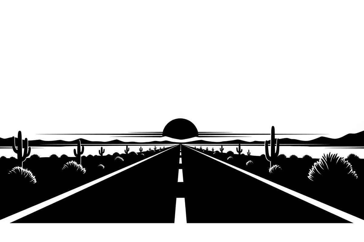 Desert Highway Silhouette Set, an Illustration by musafir_fashion (Photo 3 of 16)