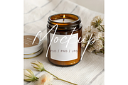 Amber Glass Candle Mockup, a Product Mockup by TatiMockup (Thumbnail 1 of 3)