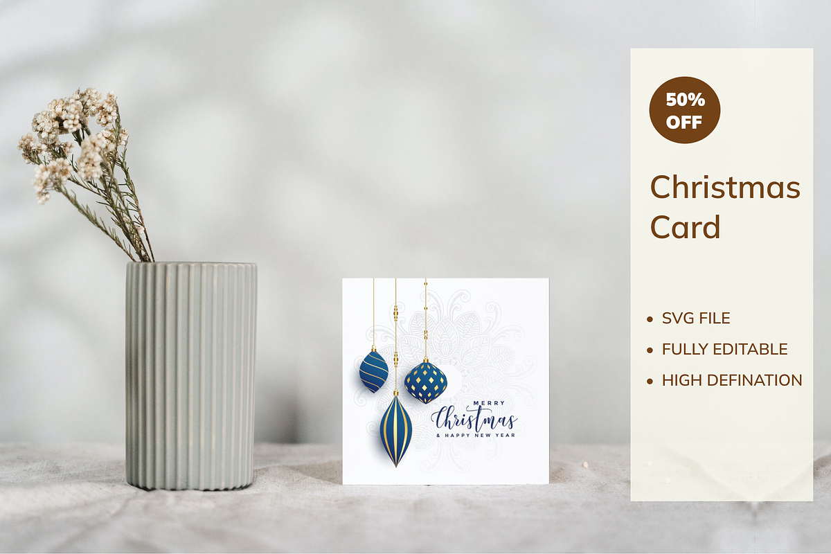 Christmas greeting card - AI File, a Card Template by KreyaParekh (Photo 1 of 3)