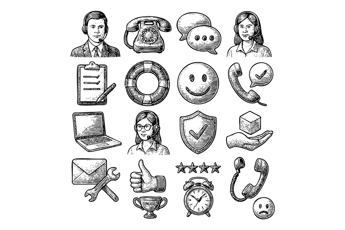 Customer Support Icons, an Object Graphic by RT Studio