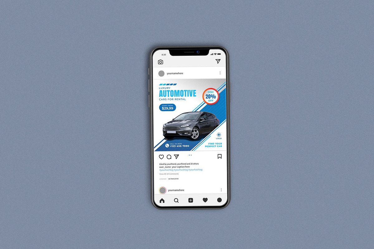 Automotive Rental Square, a Flyer Template by Me55enjah Design (Photo 3 of 3)