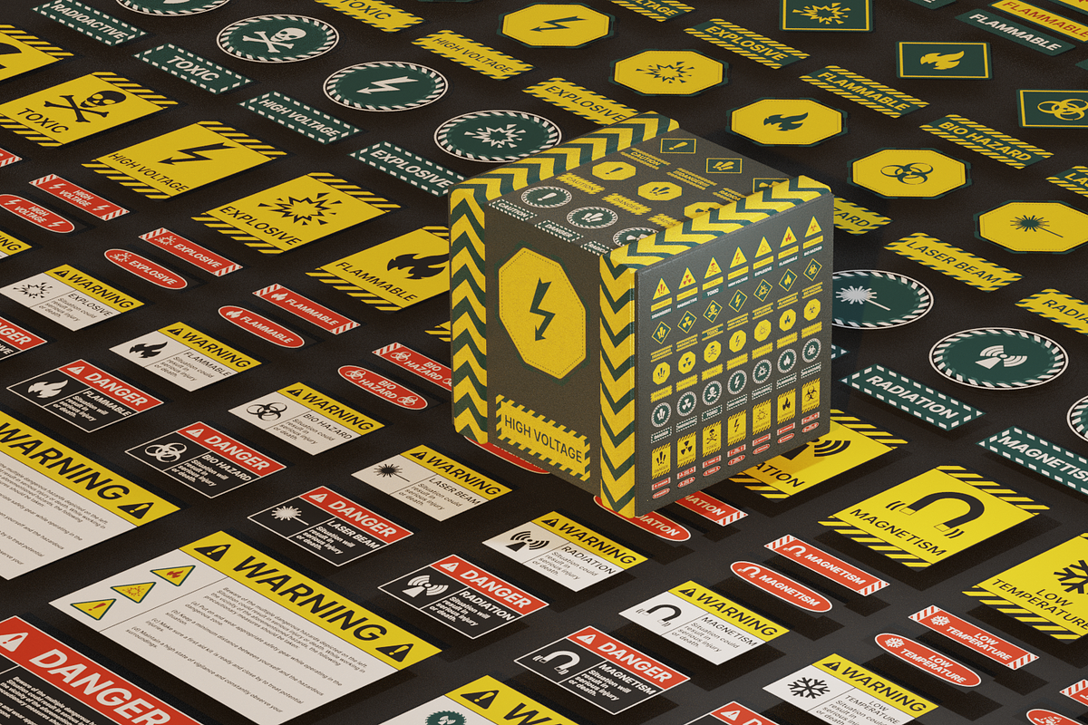 Dangerous Hazard Signs Bundle, an Icon by xresch (Photo 4 of 14)