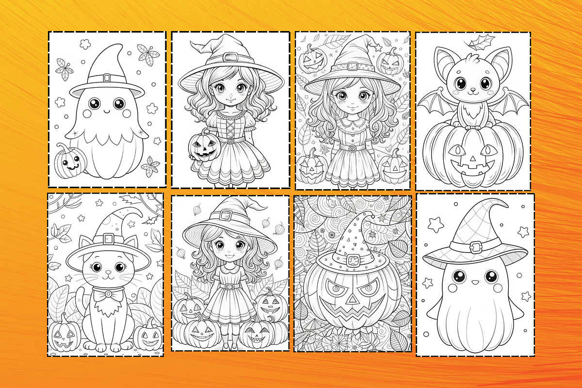 25 Halloween Coloring Pages For Kids, a Graphic by Wilin Digital (Photo 2 of 2)