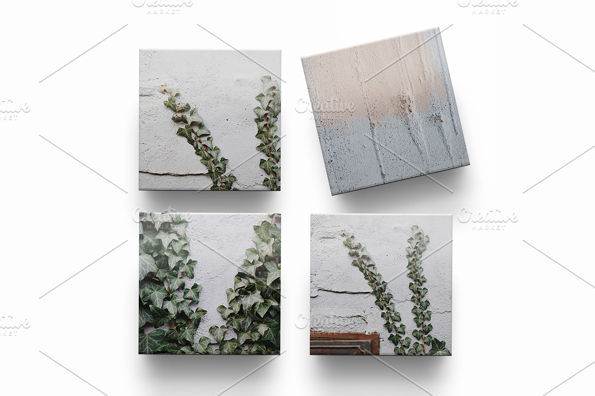SET of 4 SQUARE COASTERS, a Product Mockup by Moonlight Creative (Photo 8 of 9)