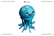 Turquoise Jellyfish Character 3D, an Object 3D Model by Wencory (Thumbnail 3 of 3)