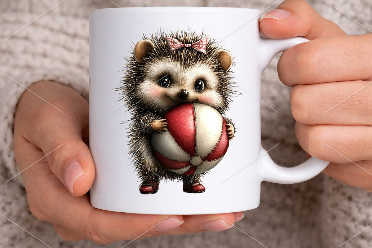 Whimsical Summer Hedgehog Clipart, a Seasonal Illustration by Canvas Craft (Photo 6 of 7)