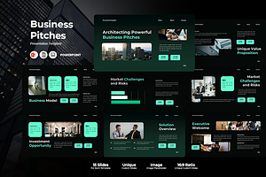 Business Pitches - PowerPoint, a Presentation Template by Iqsiart Studio