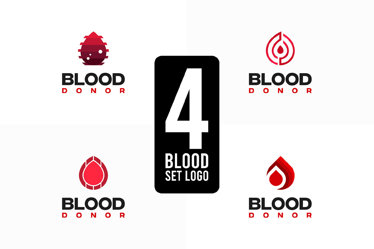 Set of Blood Donor logo designs, a Branding & Logo Template by Lucky Creative (Photo 1 of 5)