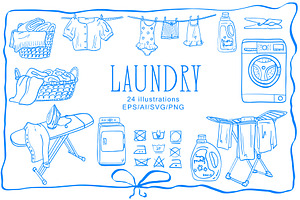 Laundry Lineart, a Work Illustration by Carpet Tapete Pretzel