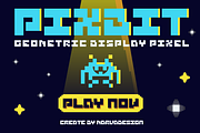 Pixbit - A Geometric Display Pixel, a Sans Serif Font by Marvadesign (Thumbnail 1 of 7)