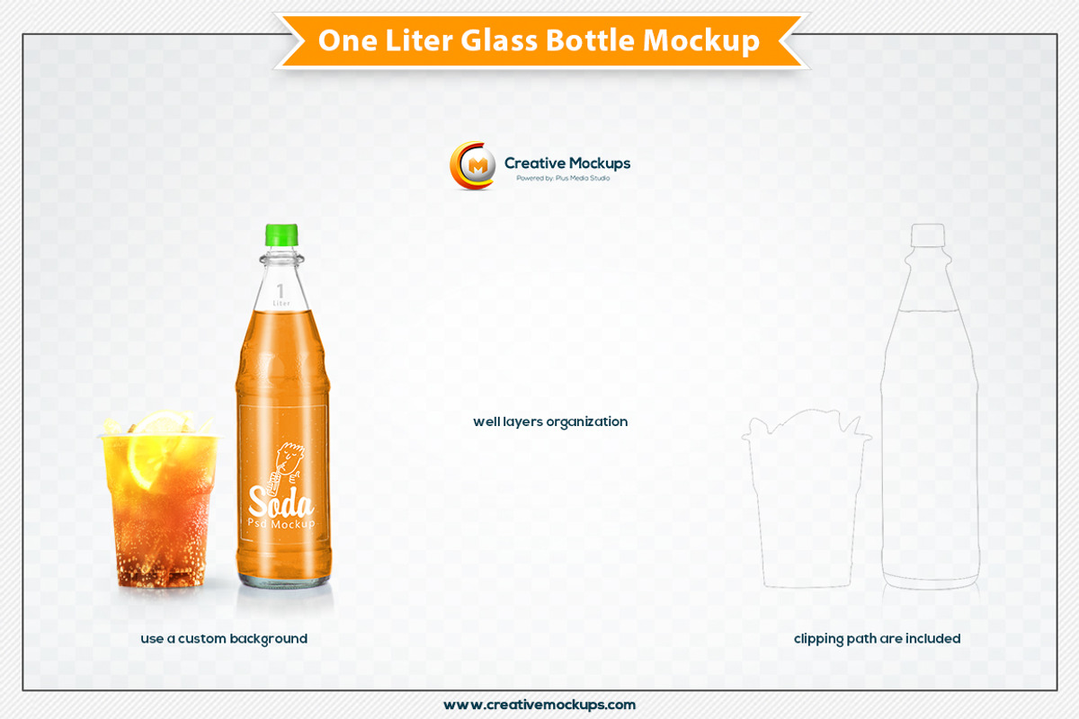 One Liter Glass Bottle Mockup, a Product Mockup by Plus Media (Photo 5 of 7)