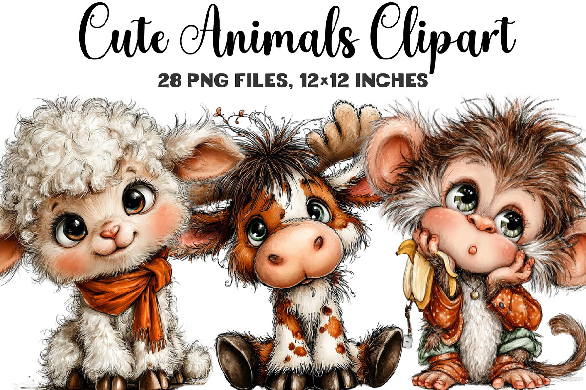 Cute Animals Clipart, an Animal Illustration by DreamArtGraphic (Photo 1 of 5)