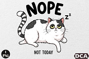 Funny Cat Design, Nope Not Today Cat, an Illustration by DreamCafeArt (Thumbnail 1 of 6)