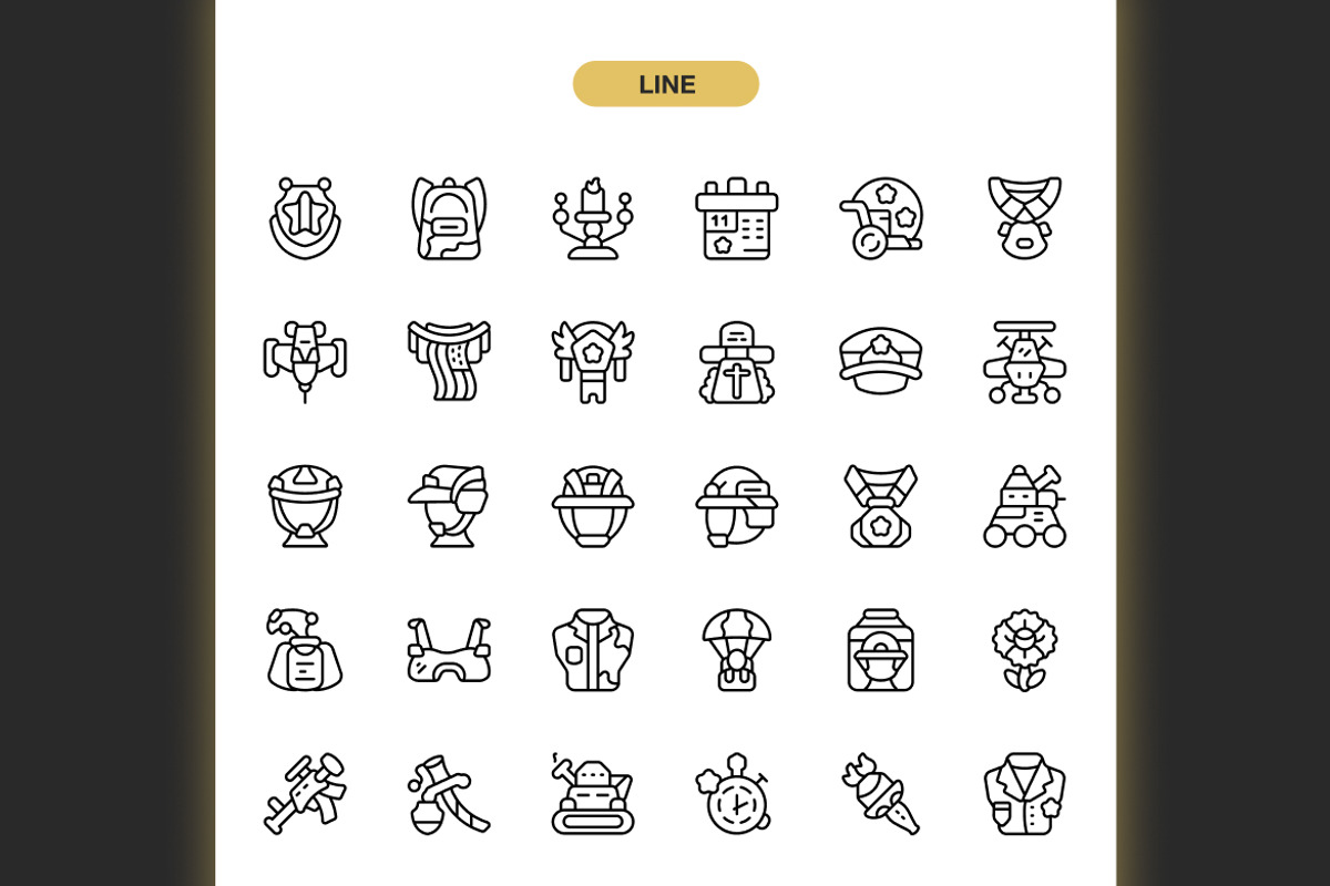 Veteran Day Icons, an Icon by Spacepixel Creative (Photo 2 of 3)