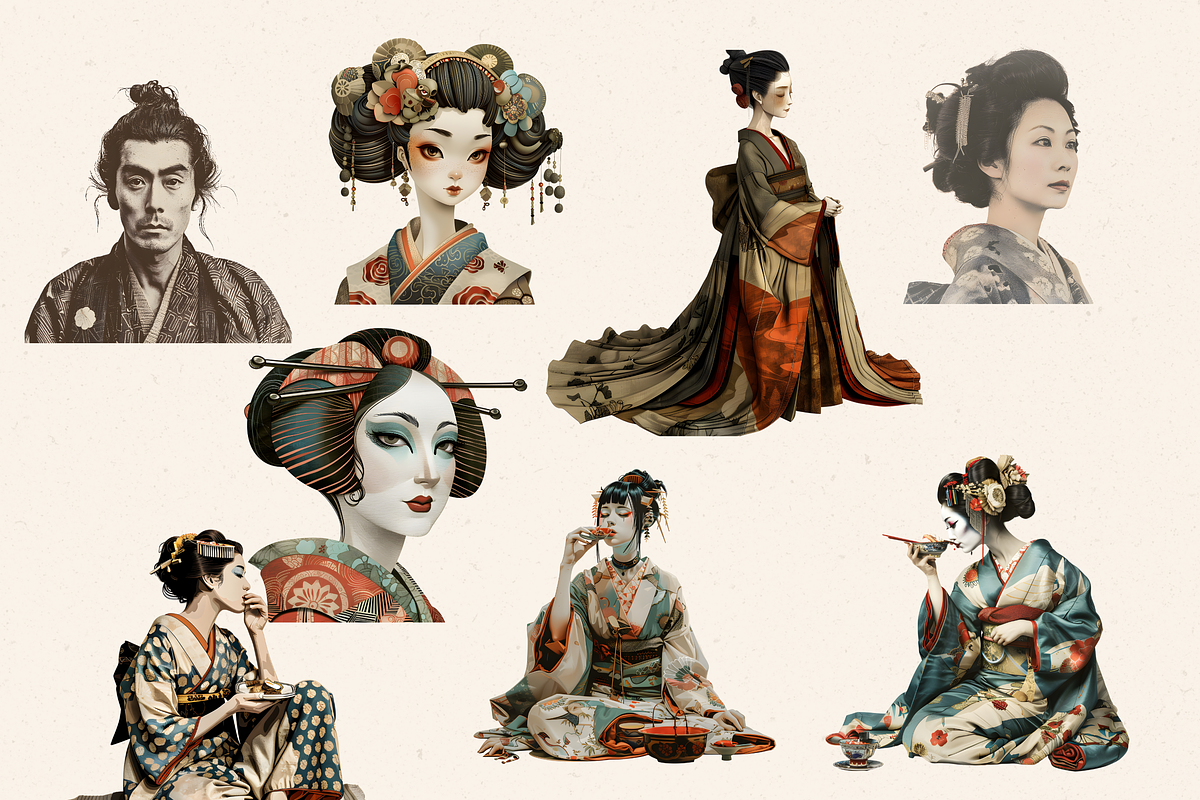 SURREAL EDO PERIOD CLIPART PACK, a Person Illustration by Daring Digies (Photo 2 of 9)