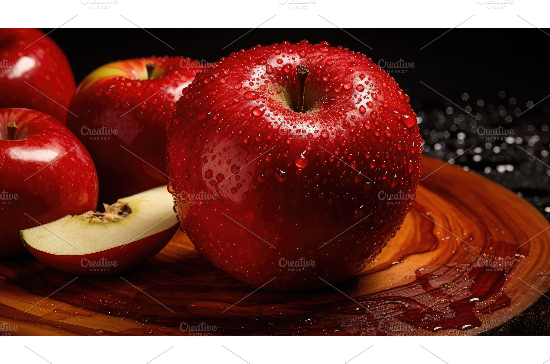 board red apple fruit ai generated, a Food & Drink Photo by pikepicture