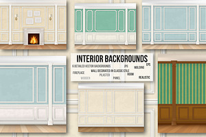 The wall of classic interior. Vector