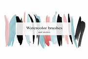 Watercolor Vector brushes, a Brush Add-On by SketchCliparts (Thumbnail 1 of 7)