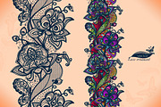 Seamless lace pattern with flowers, a Pattern Graphic by Vikpit (Thumbnail 2 of 3)