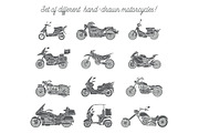 Set of hand-drawn motorcycles, an Object Illustration by WINS Doodle shop (Thumbnail 4 of 4)