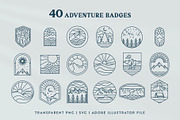 Adventure Line Art Graphic Set, a Branding & Logo Template by Ellen Carty Design (Thumbnail 2 of 13)