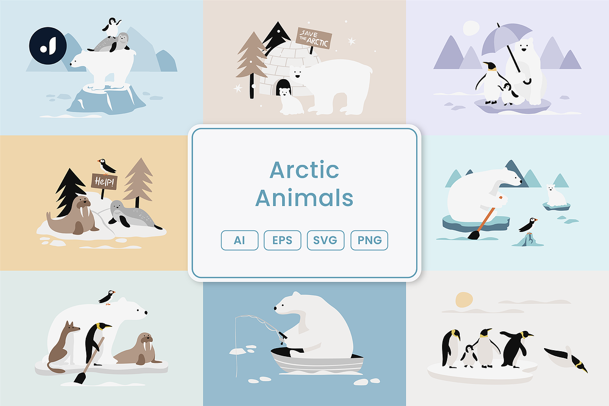 Arctic Animals Illustration, an Animal Illustration by Jump Studio (Photo 1 of 10)