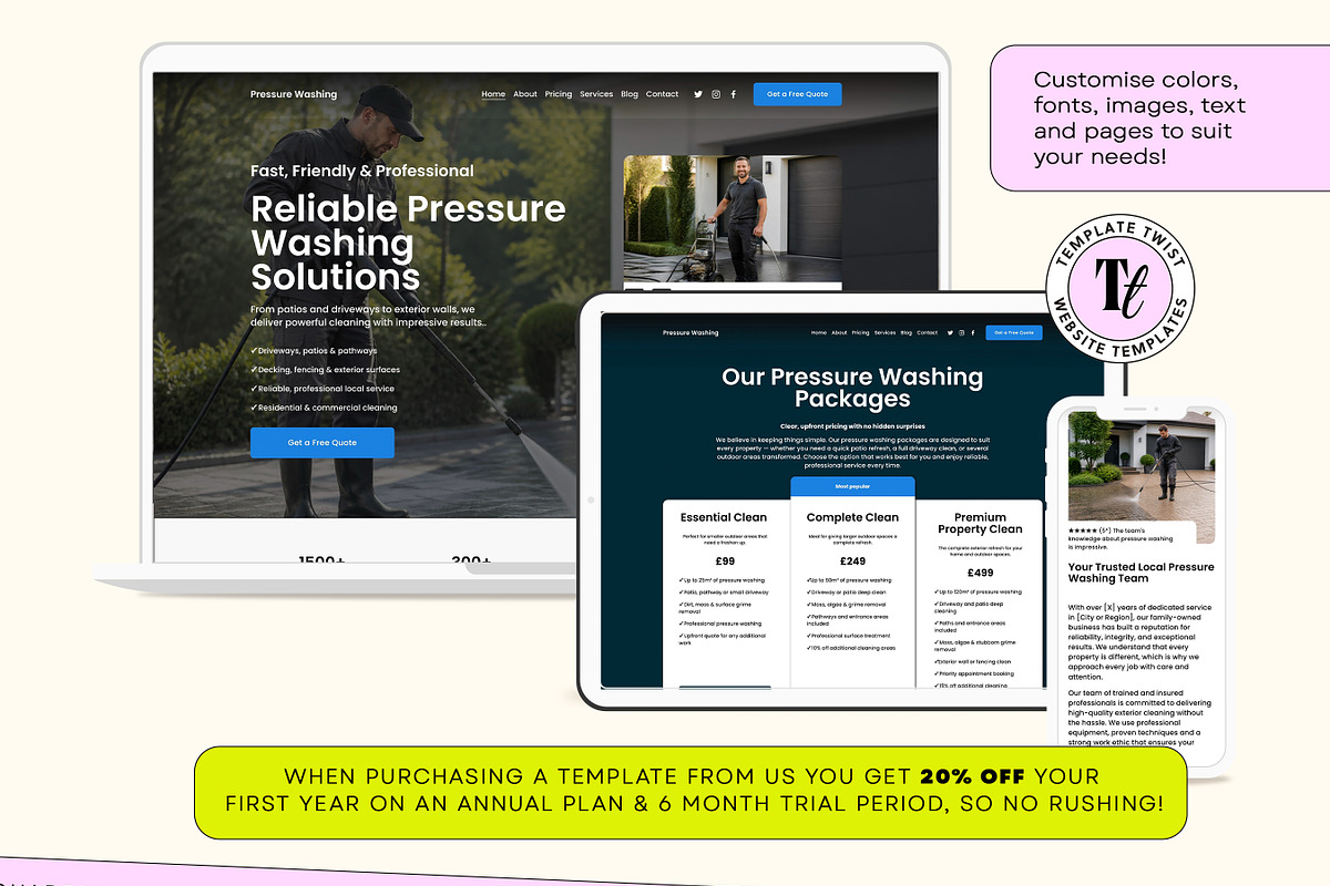 Pressure Washing Squarespace Website, a Squarespace Template by Template Twist Shop (Photo 7 of 10)