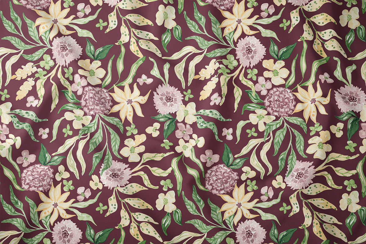 Spring Botanical Floral Pattern, a Pattern Graphic by SirenaArt (Photo 8 of 17)