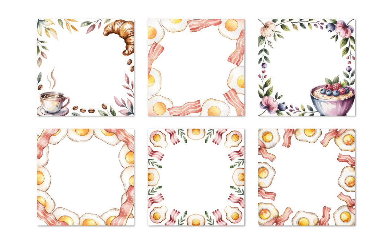 Hand drawn watercolor style breakfas, a Background Graphic by SketchArtStudio (Photo 3 of 3)