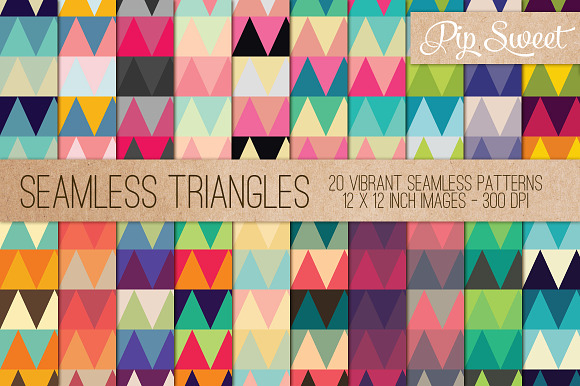 Seamless Triangles 20 Pattern Set preview 4
