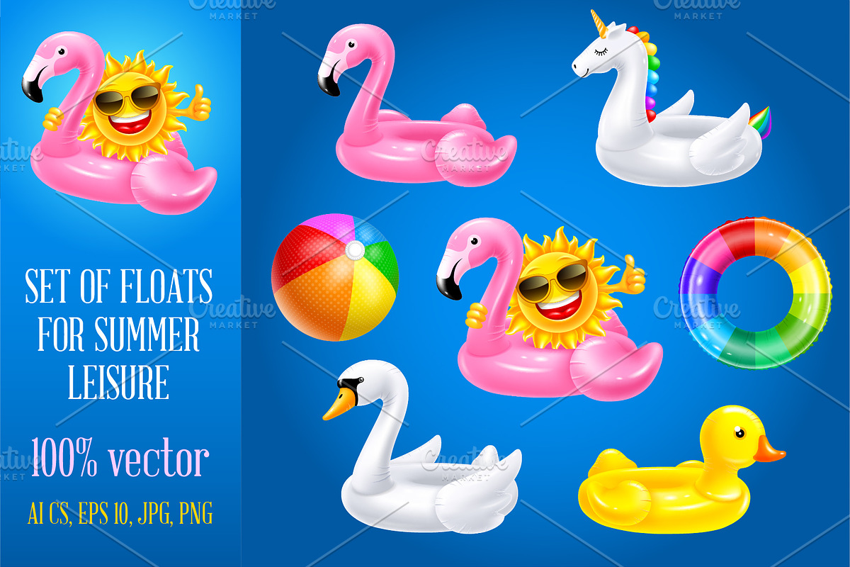 Set of floats for summer leisure, an Object Illustration by Vector beauty (Photo 1 of 3)