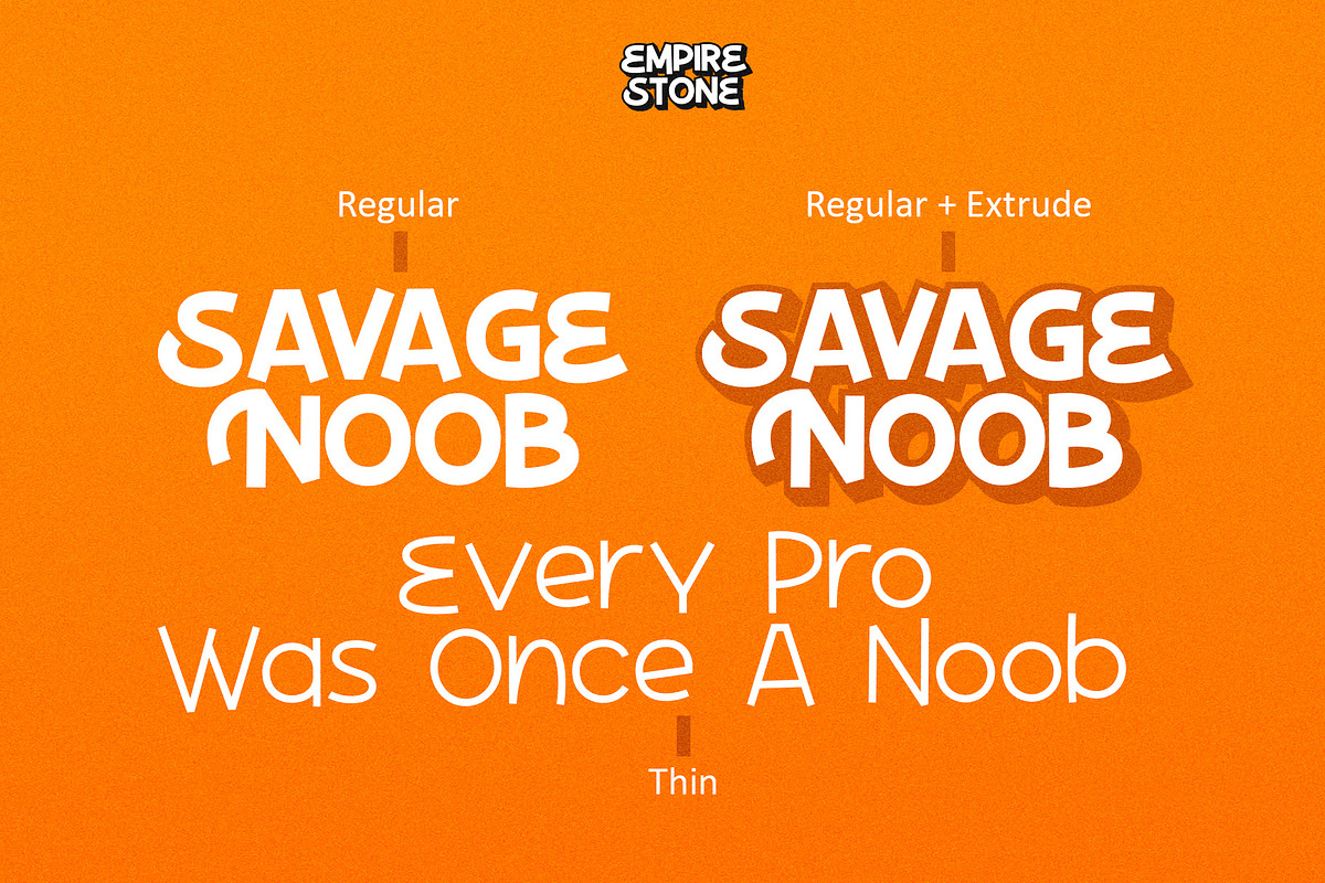 Empire Stone - Playful Game Typeface, a Font by HIRO.std (Photo 6 of 8)