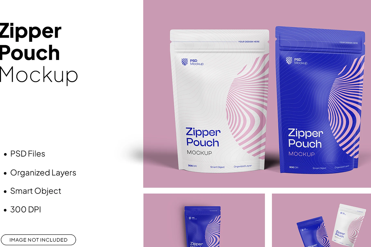 Pouch Mockup Multiple Views, a Packaging Mockup by graphicsauce