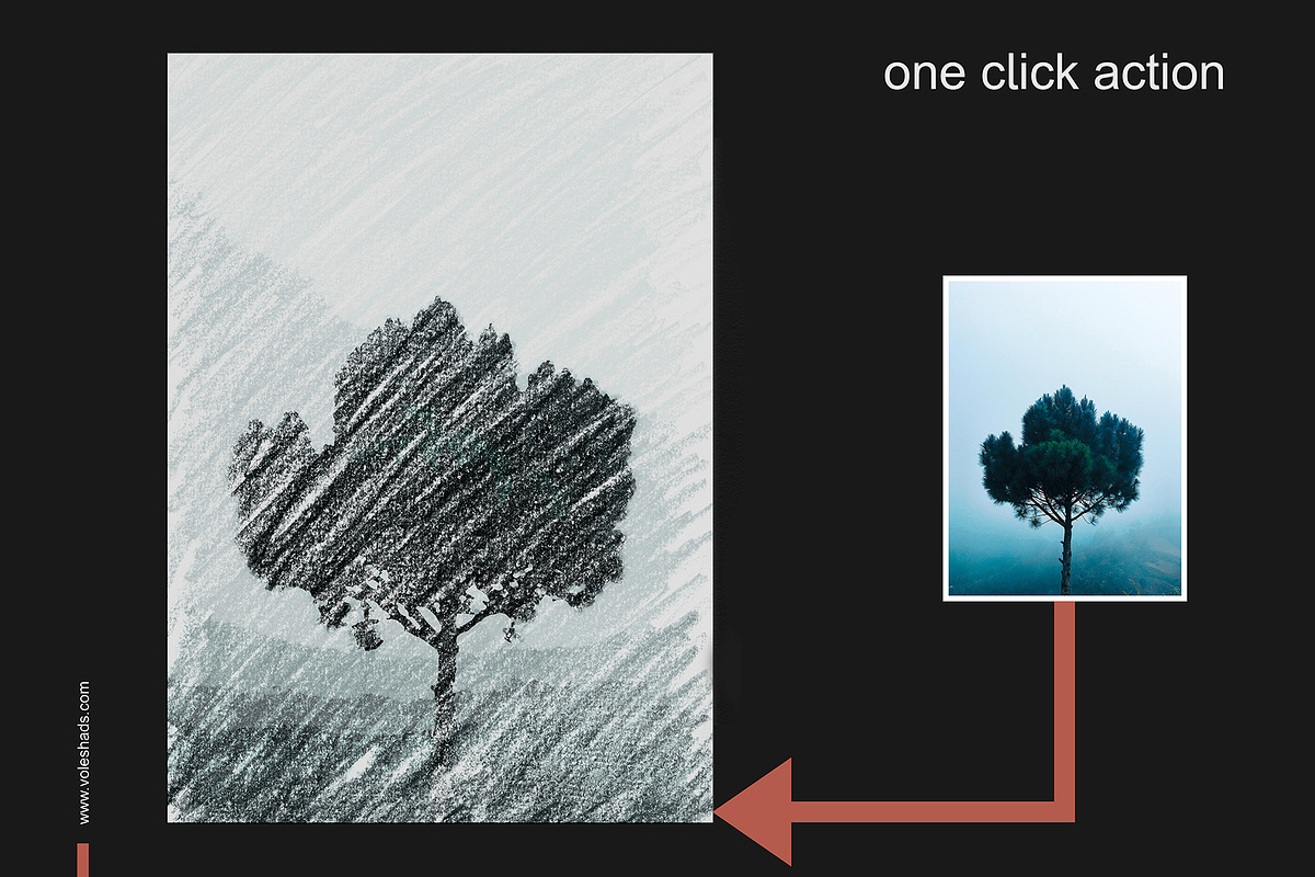 Chalk Effect Photoshop Action, an Action Add-On by Voleshads (Photo 2 of 8)