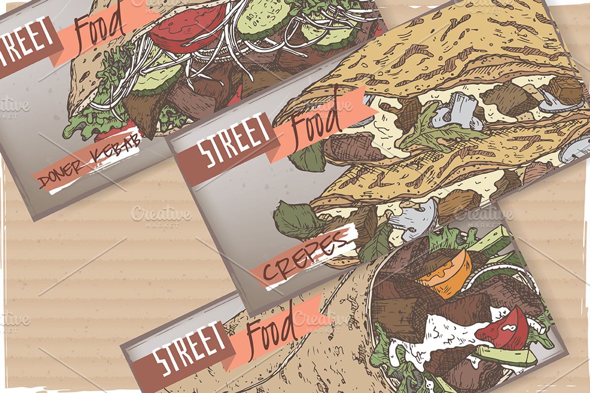 Street fast food collection, a Background Graphic by Quetzal Art (Photo 5 of 7)