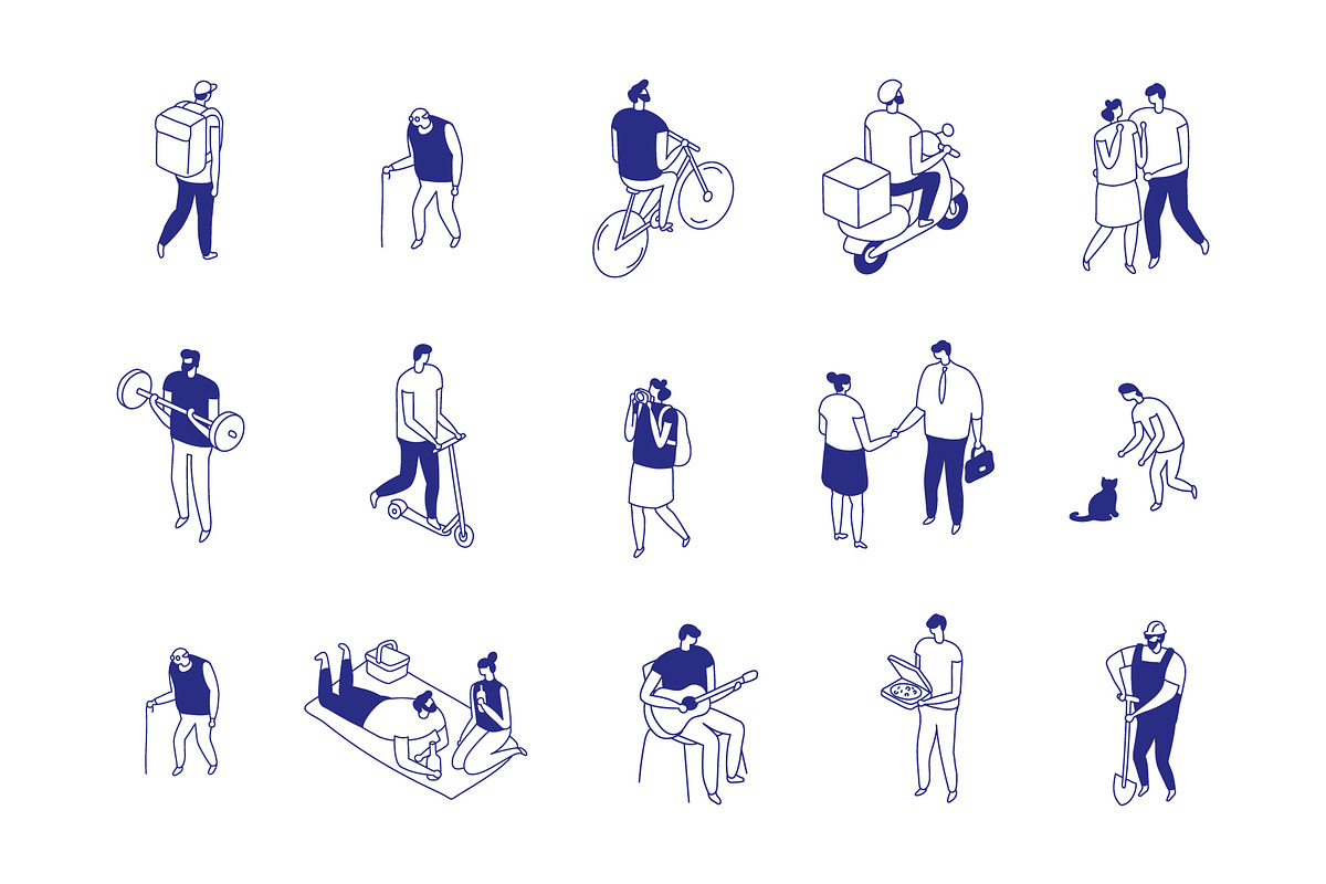150+ Isometric Line People Set, a Person Illustration by Vector_Art (Photo 11 of 16)